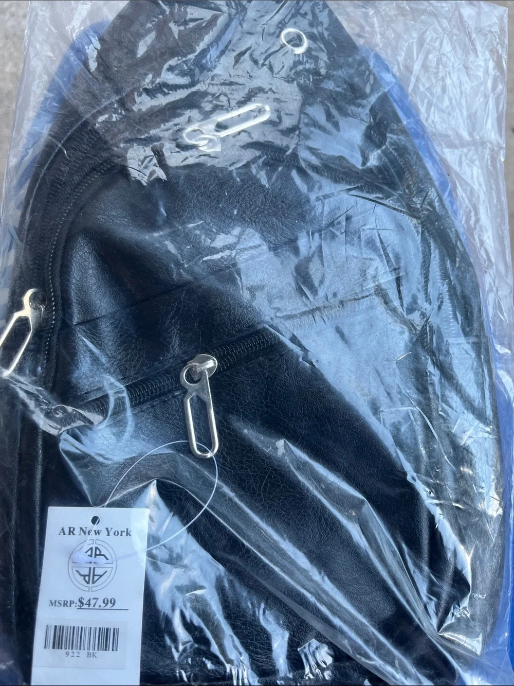 AR New York Black Men's Backpack Sling Bag